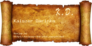 Kaiszer Darinka névjegykártya